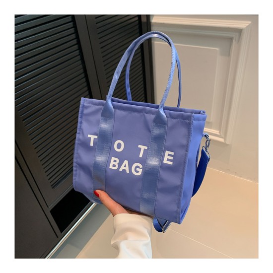 New fashionable shoulder oblique leisure, fresh, simple nylon handbag, handbaged hand -carried large -capacity tote bag