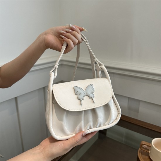 Freshly folds in summer, casual new fashion texture, messenger bag, fresh solid color bow, armpit bag