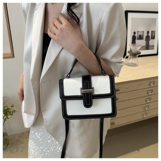 2024 spring and summer new Korean version of the handbag women's retro fashionable shoulder small square meter qi feeling contrasting meseper