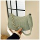 Core velvet chain Shoulder bag female 2024 new fashion lightweight underarms bag retro ancient trendy handbag women's bag