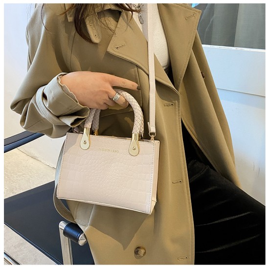 Texture bag female 2024 new fashion versatile INS shoulder bag stone pattern simple foreign qi cross -border handbag