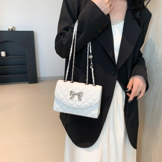 Korean Bow Design Shoulder Bags Advanced Symptoms, Simple Chain Female Bag Sweet Lauret Cingering Bags Handbag