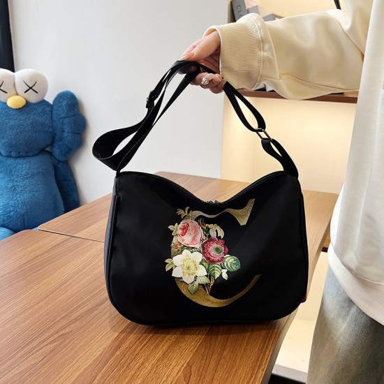 2024 Spring New Alphabet Flower Large -capacity Package Ms. Fashion Portable Messing Bags adjustable shoulder bag