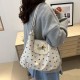 College style color wave dot puppy shoulder bag female large -capacity student commute cross -body bag backpack foreign trade