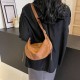 Large -capacity bag Female summer new crescent texture, shoulder bag simple solid color oblique cross -bag commute dumpling bag