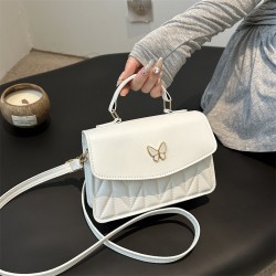 Pure -colored diamond handbag 2024 new retro fashion crossbody bag simplicity, casual foreign gas shoulder small bag