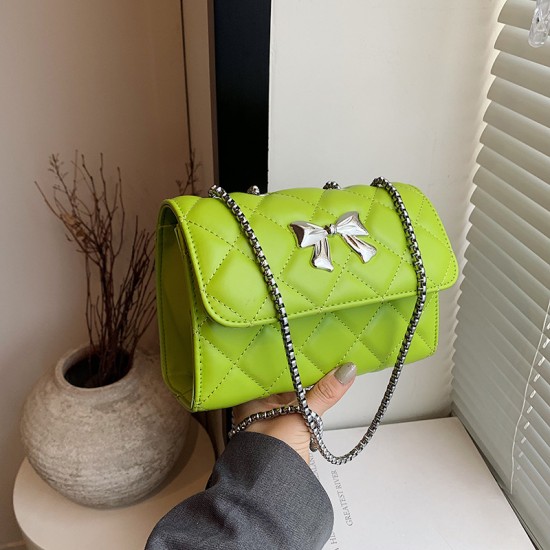 Fashion trend bow element, handbag, simple versatile sweet small square bag design chain messenger bag