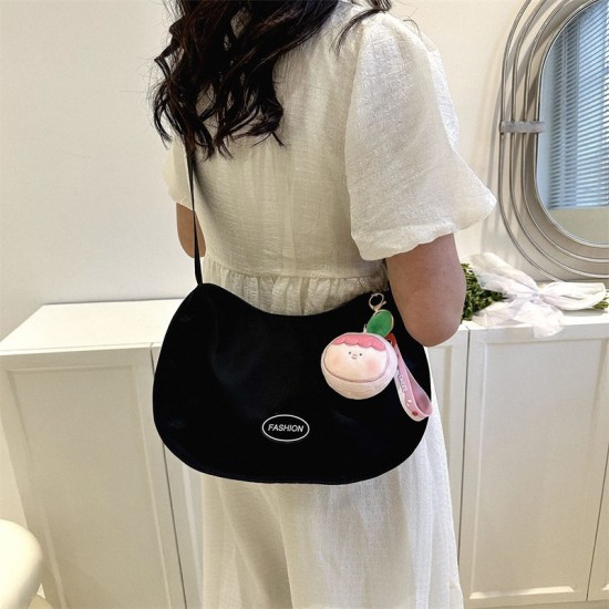 Customer bag female 2023 new tide cute large -capacity saddle bag fashion sweet pink canvas dumpling bag