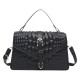 Advanced texture crocodile pattern bag female 2024 new solid color fashion hand lifts shoulder messenger small square bag foreign trade