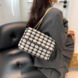 2024 new fashion plaid casual large -capacity bag women's handbags shoulder tilted cross -bag cross -bag commuting trend women's bag