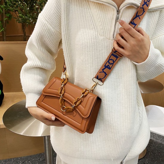 2024 new fashion trend small square bag foreign qi simple chain ladies shoulder messenger bag niche shoulder strap women's bag