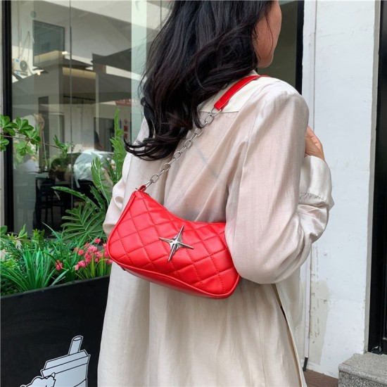 Simple Lingge New Shoulder Bags Fashionable Girls Bag Chain Chain Western Small Shopping Shoulder Body Bag