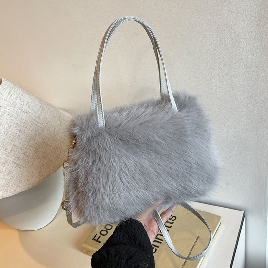 2024 autumn and winter new fluffy handbags, fashionable texture, Mao Mao Xiaobu niche ladies messenger bag