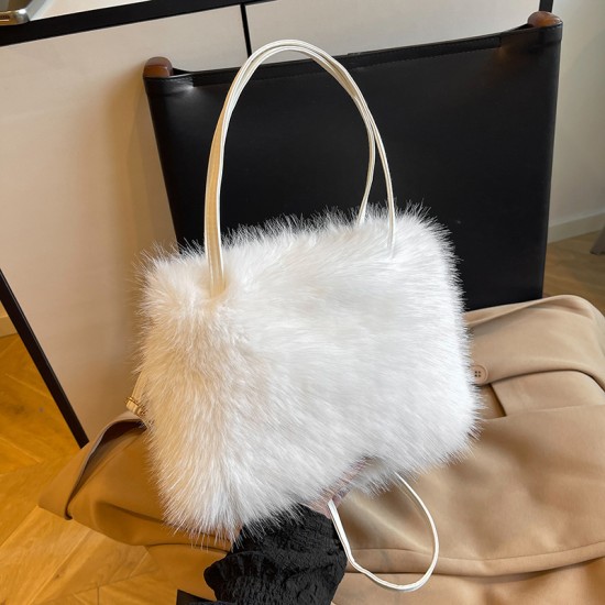 2024 autumn and winter new fluffy handbags, fashionable texture, Mao Mao Xiaobu niche ladies messenger bag