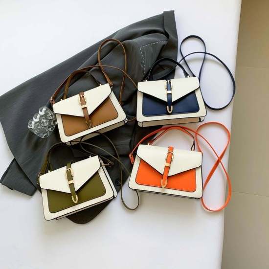 Small fresh color matching bag female 2024 new fashionable shoulder messenger bag sweet small square bag high -end handbag