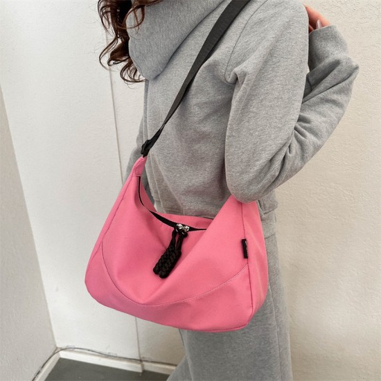 2024 new simple casual shoulder bag fashion versatile trendy nylon cloth bag ins Large capacity crossbody bag