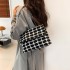 2024 new fashion plaid casual large -capacity bag women's handbags shoulder tilted cross -bag cross -bag commuting trend women's bag