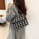 2024 new fashion plaid casual large -capacity bag women's handbags shoulder tilted cross -bag cross -bag commuting trend women's bag