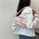 Lingge embroidery line Western gas chain bag female 2024 new trendy fashionable shoulder bag personalized lock shoulder bag