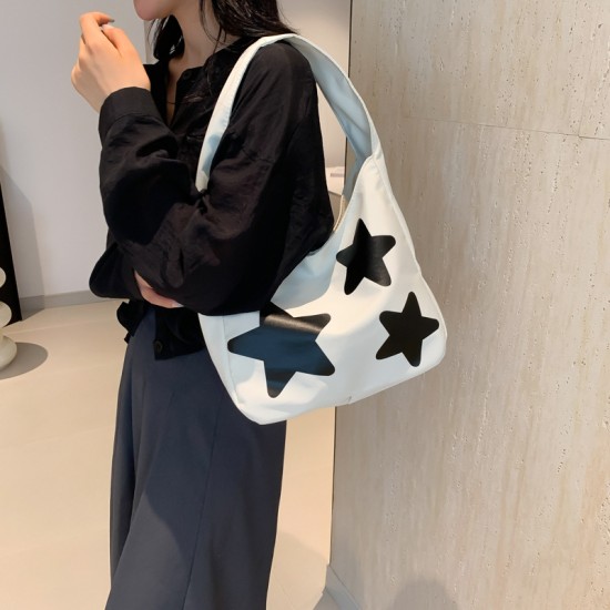 Personality Literature and Art Girl Pentagon Women's Bag 2024 Fashion Western Vibration Large Capacity Leisure Shoulder Axillary Bags