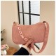 Core velvet chain Shoulder bag female 2024 new fashion lightweight underarms bag retro ancient trendy handbag women's bag