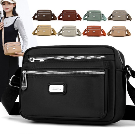 Cross -border women's bag multi -layer messenger small bag 2024 new simple waterproof nylon shoulder small square bag light shoulder bag