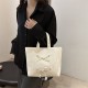 Fashion Bow Large Capacity Tot Bag Girl 2024 Autumn New Simple casual shoulder bag commutes commuting underarms