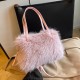 2024 autumn and winter new fluffy handbags, fashionable texture, Mao Mao Xiaobu niche ladies messenger bag