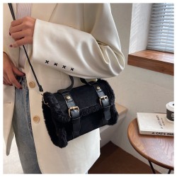 Bag female 2024 autumn and winter new Korean version of fashion retro plush small square bag handbags handbag sheets mesengers wrapped women's bag