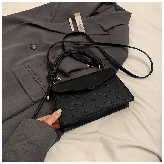 Senior sense of contrasting color handbags new personality, simple commute, cross -body bag, fashion cable alphabet shoulder shoulder small bag