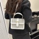 2024 new checkered handbag Korean version of the simple solid color sensitivity underarms, the underarms of the blackbird checkered shoulder messenger small square bag