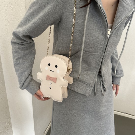 The new creative cartoon small backpack Korean minimalist and fashionable texture cute snowman bag casual trend and diligent bag