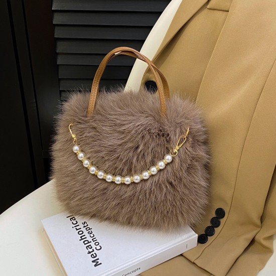 2024 autumn and winter new Korean plush bag high -value messenger bag large capacity, simple versatile qi hair bag