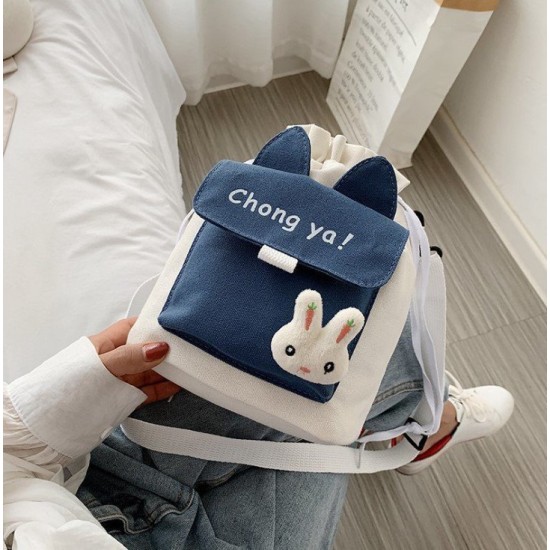 Niche Korean version of cute canvas Bausson line retro literary female student crossbody bag new fashion versatile leisure bag