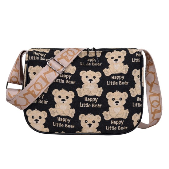 Bag women's shoulder bag 2024 new large -capacity work commuting, fashion bag, fashionable bear large capacity oblique cross tote bag