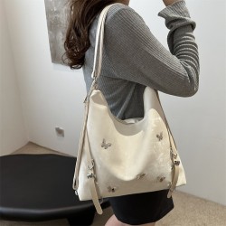 2024 new commute multi -function backpack can shoulder -shoulder large capacity, texture, foreign gas pure color tote bag