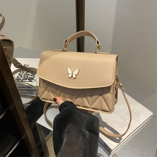 Pure -colored diamond handbag 2024 new retro fashion crossbody bag simplicity, casual foreign gas shoulder small bag