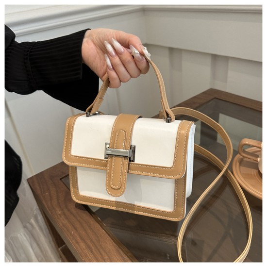 2024 spring and summer new Korean version of the handbag women's retro fashionable shoulder small square meter qi feeling contrasting meseper