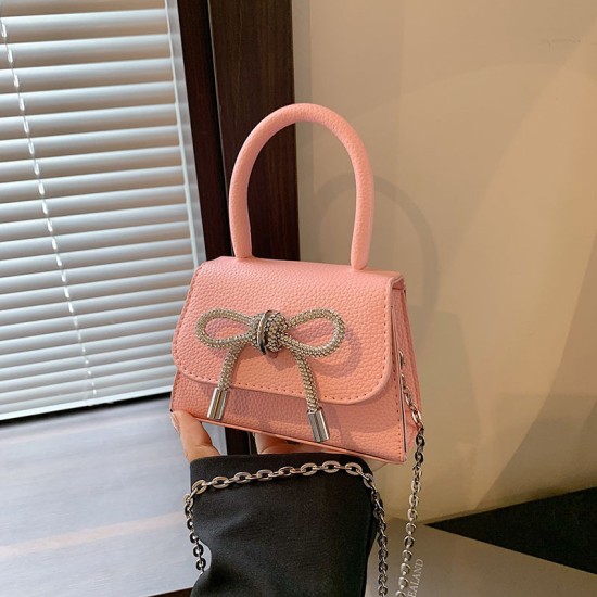 Bow Diamond Chain Female Bag Personalized Crossbody Small Book Senior Sensing Small Fragrance Wind Bag Bag