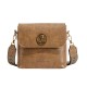 Fashion, simple niche oblique cross -bag wide shoulder strap, small square bag, retro suede suede shoulder mesengers, tincture bag