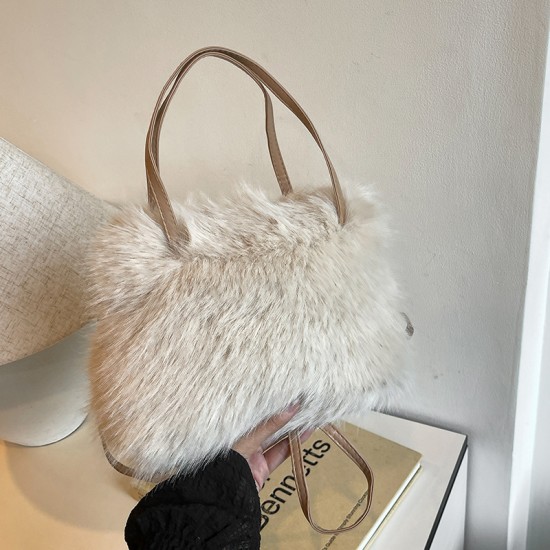 2024 autumn and winter new fluffy handbags, fashionable texture, Mao Mao Xiaobu niche ladies messenger bag