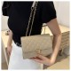 2024 new Korean versatile bag oblique cross -shoulder women's bag online red small incense winding chain embroidered line small square bag