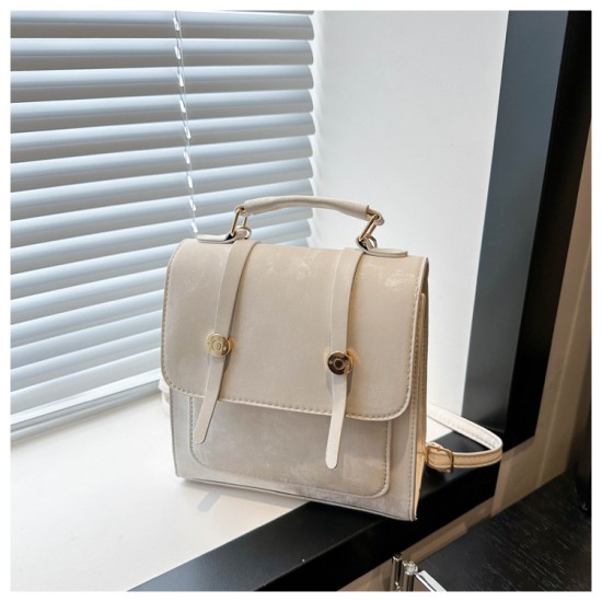 2024 new fashion leisure ladies backpack backpack niche retro buckle wild -shoulder crossbody bag