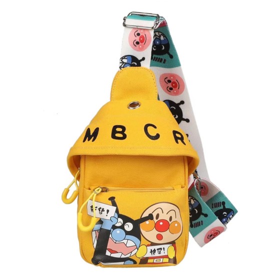 Children's cute summer canvas bags shoulder shoulder men and girls tide wrapped bag chest bag cartoon mini mobile phone bag