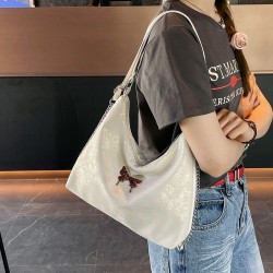 Summer new large -capacity bag female 2024 Fashion foreign -diligent shoulder bag wild travel texture refreshment backpack