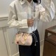 Pumping fold bucket bag female 2024 new Korean version of fashionable shoulder bag simple contrasting love chain messenger bag