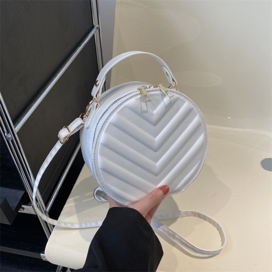 New fashion casual personality messenger bag Korean version shell diamonds simple small round bag foreign pure color retro handbag