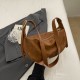 Large -capacity bag Female summer new crescent texture, shoulder bag simple solid color oblique cross -bag commute dumpling bag