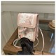 Niche design butterfly printed small square bag 2024 new women's bag fashionable shoulder messenger bag wild mobile bag