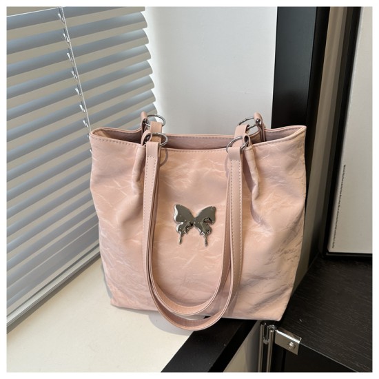 Large -capacity casual foreign shoulder bag summer new fashion butterfly texture oblique crossbag